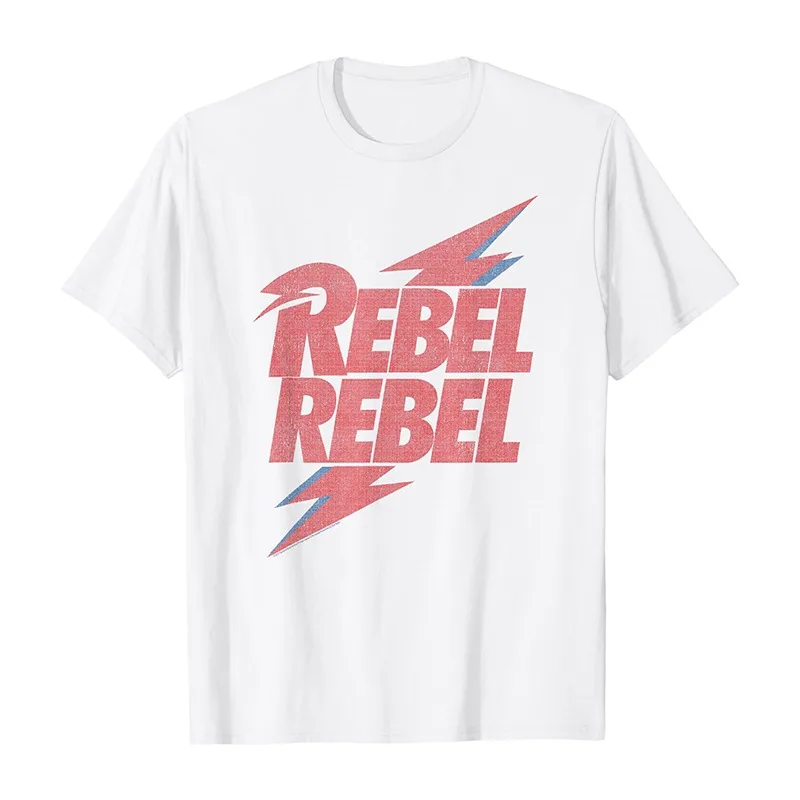 Camiseta estampada retro americana con diseño de cantante de rock de David Bowie para hombre y mujer