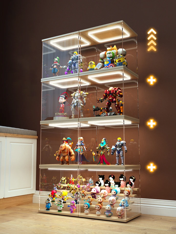 ★LEDライト付き透明アクリルディスプレイケース、おもちゃ、 アクションフィギュア用リングLEDライト付き透明アクリルディスプレイ