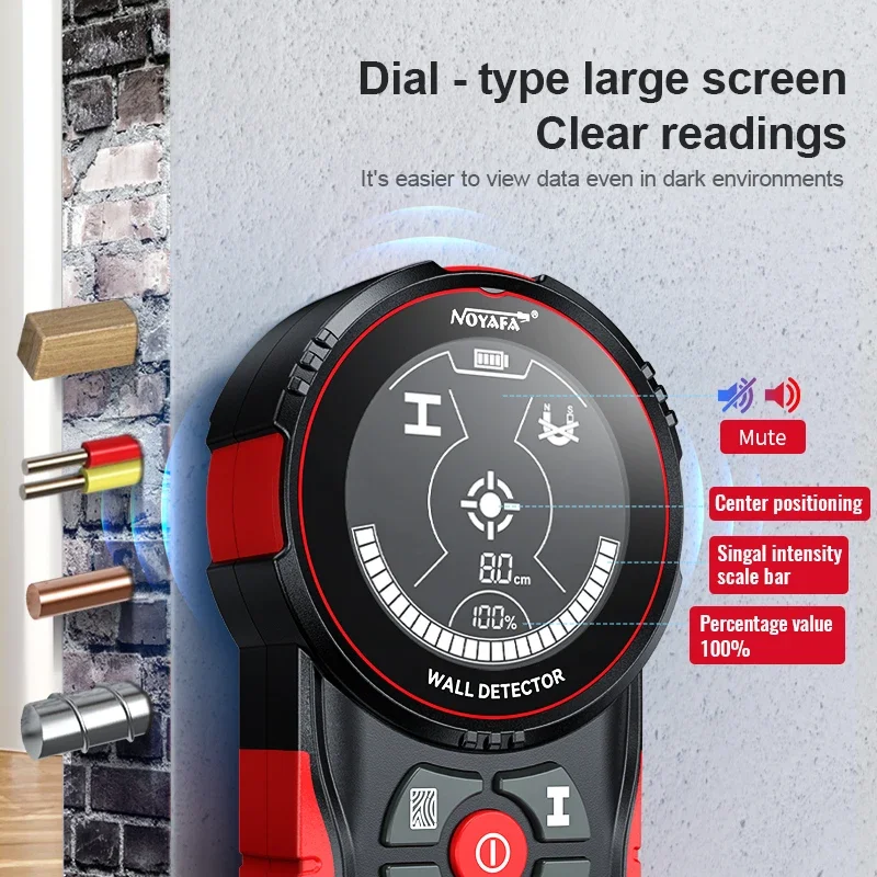 NOYAFA NF-5102 Wall Detector LCD Display Wall Scanner For Locating Cables Metal Within Walls Wood Structures Ac Detection Tool