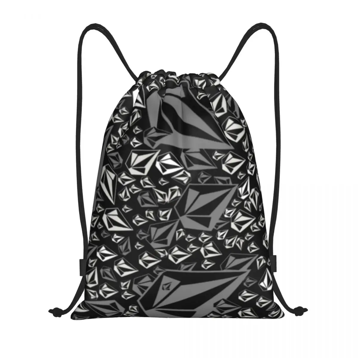 Custom Volcoms Surfboard Stone Pattern Drawstring Backpack Women Men Gym Sport Sackpack Portable Shopping Bag Sack