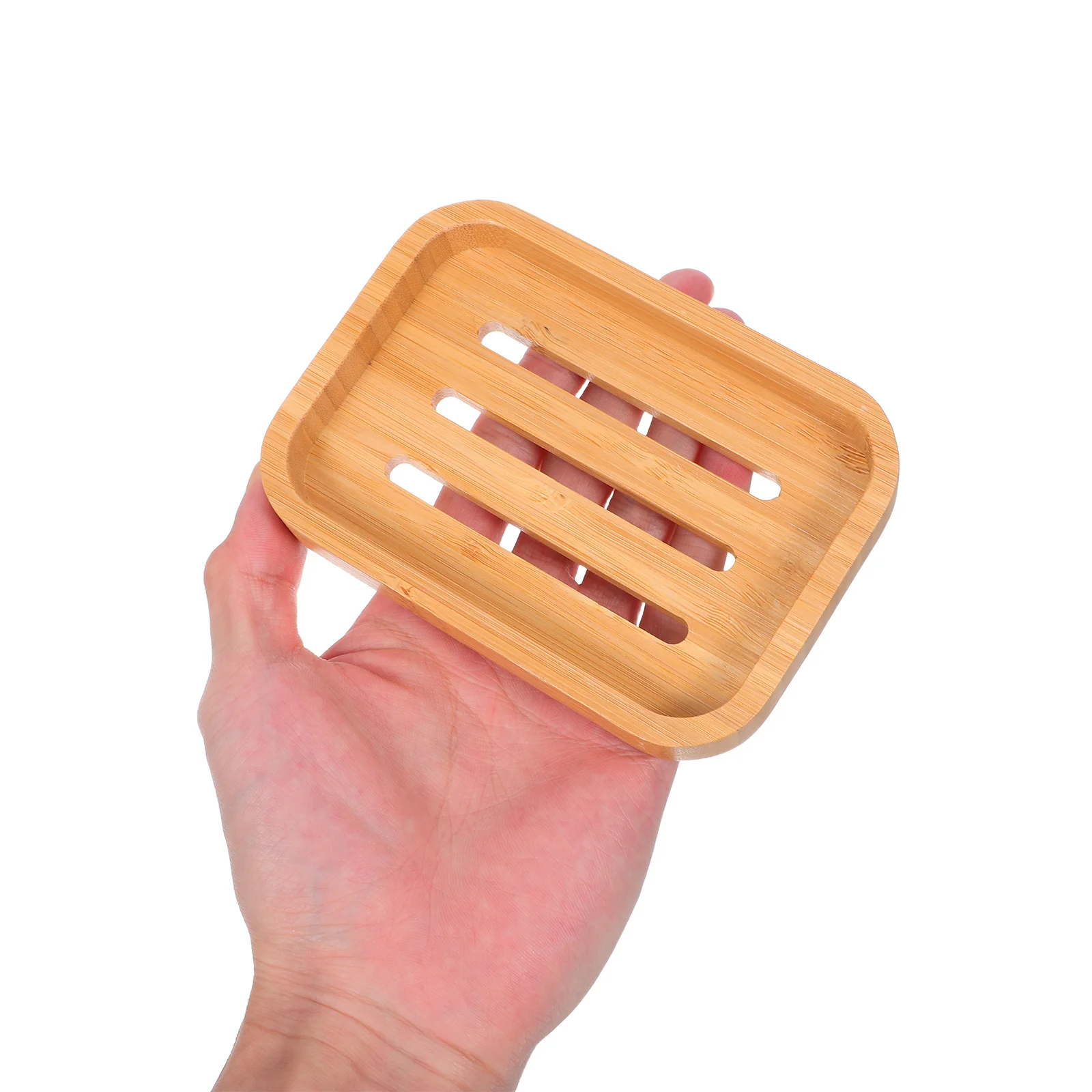

2Pcs Rectangular Bamboo Soap Holder with Design for Dry Storage in Bathroom Kitchen Or Hotel Minimalist Soap Tray