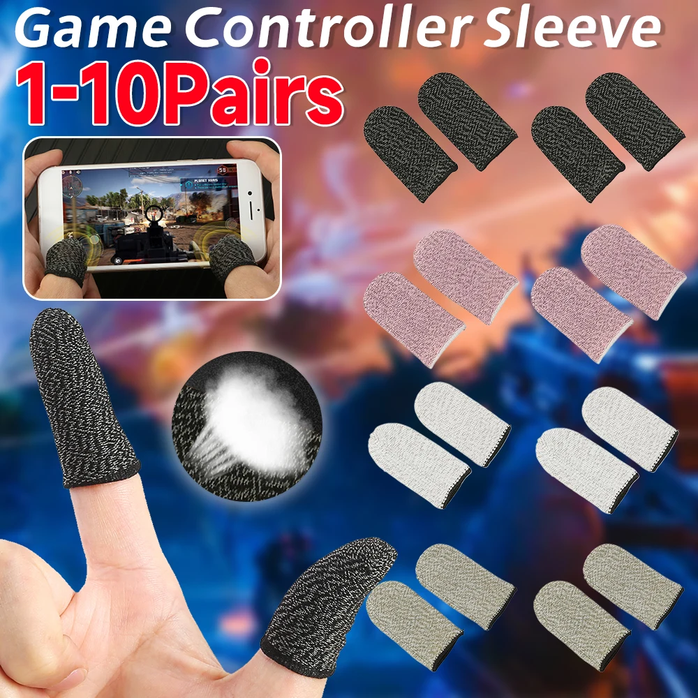 

10-1 пара перчаток для мобильных игр, защита от пота, противоскользящий сенсорный экран, рукав для пальцев, дышащий игровой чехол для пальцев для геймера