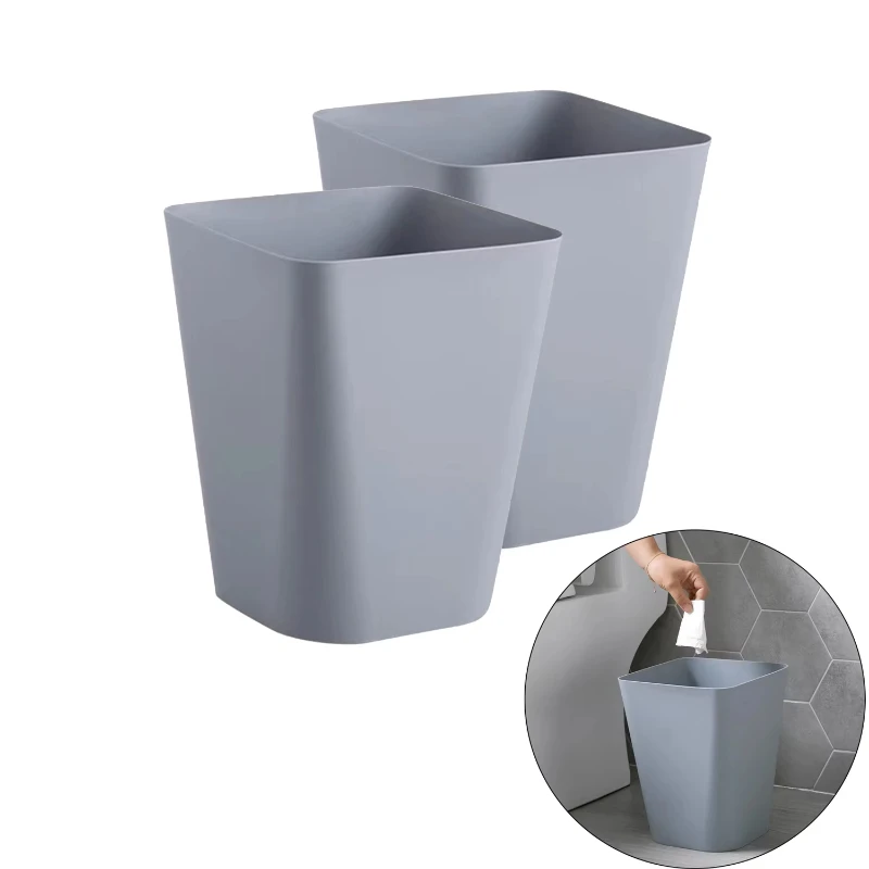 

2 мусорных бака, корзина для мусорной бумаги, восстановление мусора, настольный мусорный бак, подходит для офиса, кухни, туалета, ванной комнаты, серый