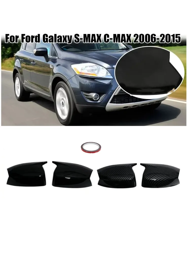 Für Ford S-MAX C-MAX Galaxy 2006-2015 Paar Rückspiegelabdeckungen Außenspiegelkappen Außentür Rückspiegelverkleidung