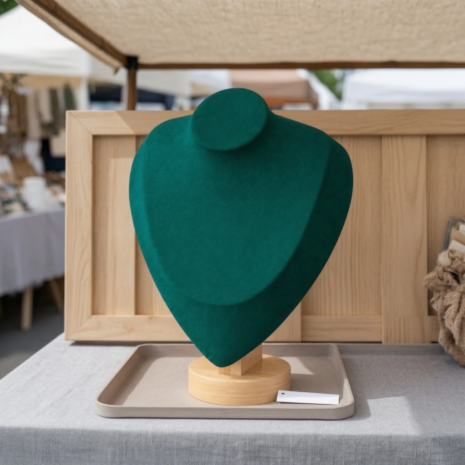 Necklace Display Bust Stable Bust Form Necklace Holder Countertop Jewelry Display with Wood Base No Assembly Required