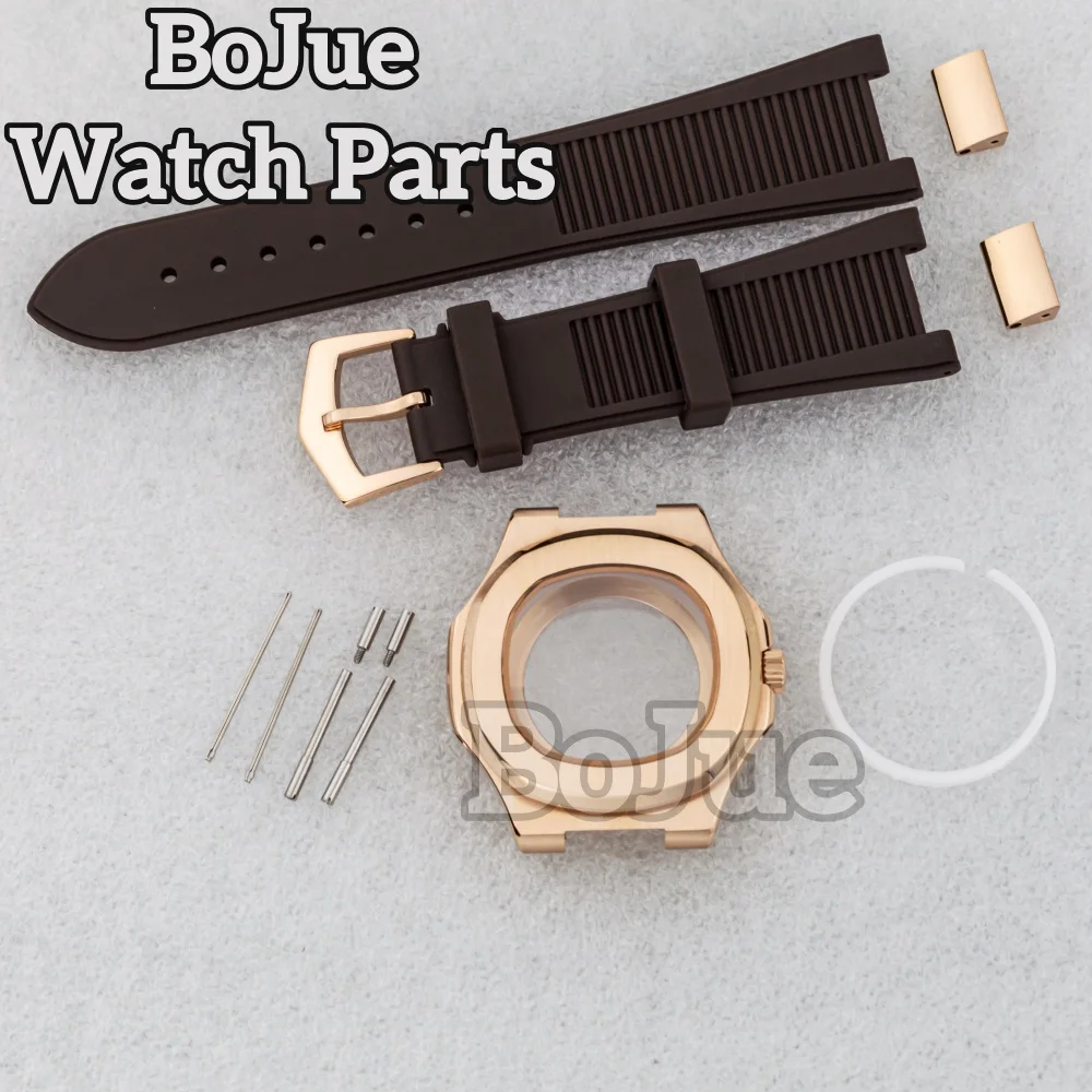 

For Nautilus Watch Case 316L Stainless Steel Strap Fit NH35/36/38/4R Movement 41mm Square Case Sapphire Glass Watch Spare Parts