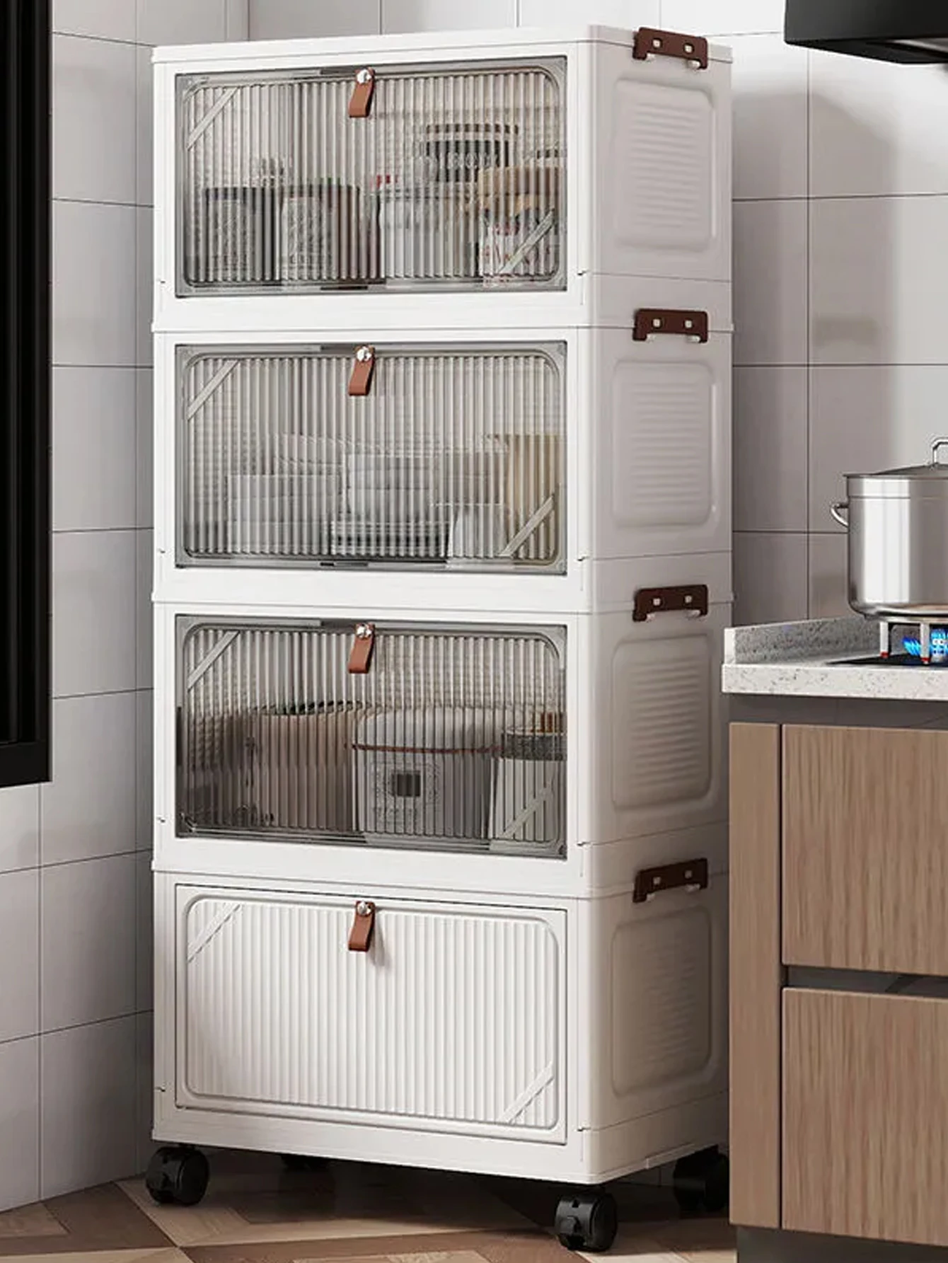 تركيب مجاني لملابس الأطفال والوجبات الخفيفة، خزانة تخزين بلاستيكية قابلة للطي لصندوق تخزين غرفة الأطفال متعدد الأطفال الرضع