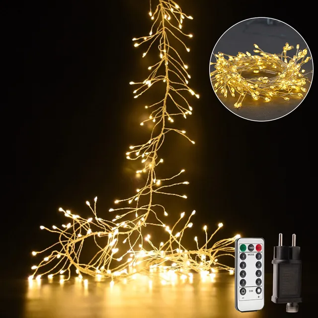 Lampki sznurkowe 18M 500 LED, wodoodporne, do ogrodu, na Boże Narodzenie, dekoracje świąteczne, oświetlenie świąteczne