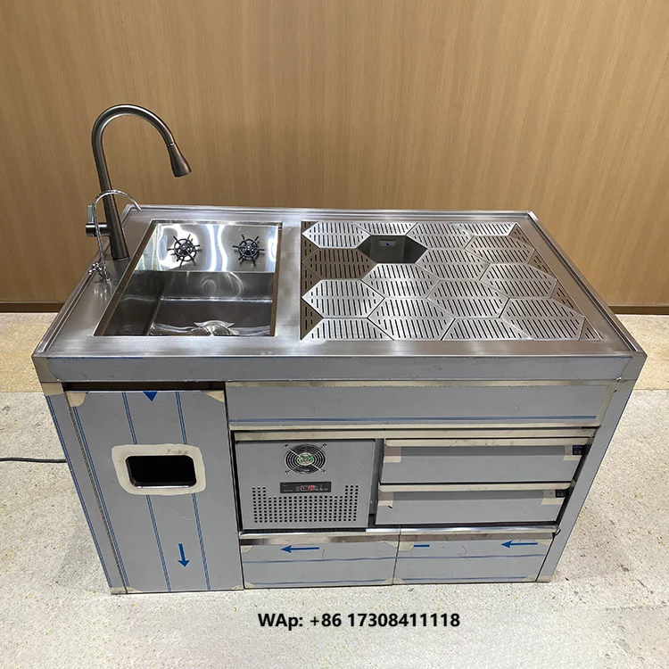 Ready to Use Stainless Cocktail bar Professional Quality Accessories Speed Rail Wash Sink Set Bartender Portable Table