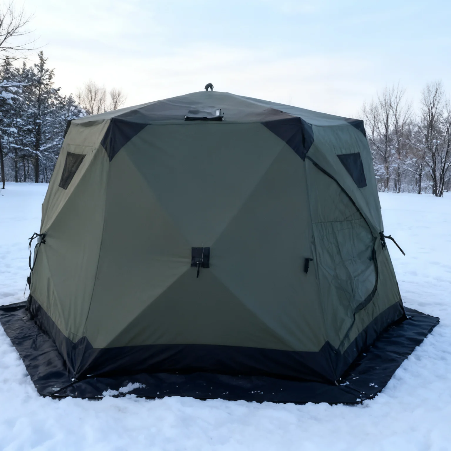 

Mountain Peak Ice Fishing Camping Winter Fishing Tent, Thickened Cotton Oxford Cloth, Warm, Windproof and Waterproof