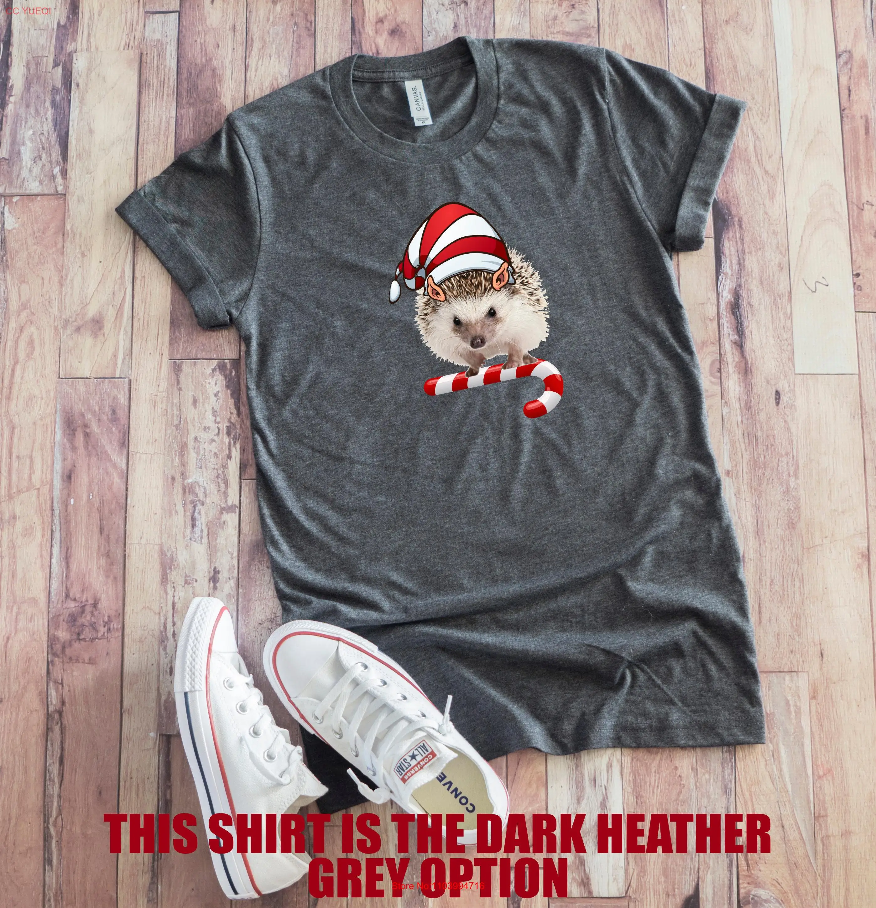 Hedgehog T Shirt Elf Christmas Looking Sharp GifT UNISEX SIZING long or short sleeves