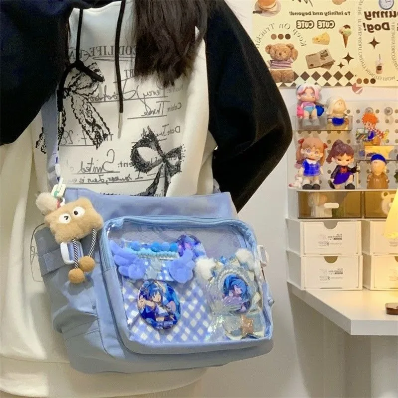 

Универсальный класс в академическом стиле, простой дизайн, большая вместительная сумка-мессенджер, женская прозрачная сумка через плечо