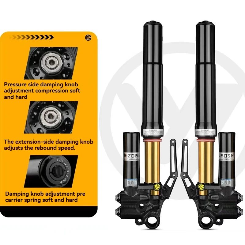 New GS8PRO Aluminium Alloy High Performance Inverted Nitrogen Damping Front Shock Absorber 46 Core Installation Holes