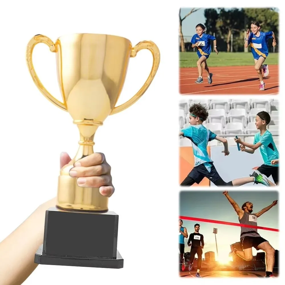 New Gold Gold Trophy Awards Rose Magnolia Award Cup Plastic School Rewarding Supply Prize Cup for Team Sport Competition