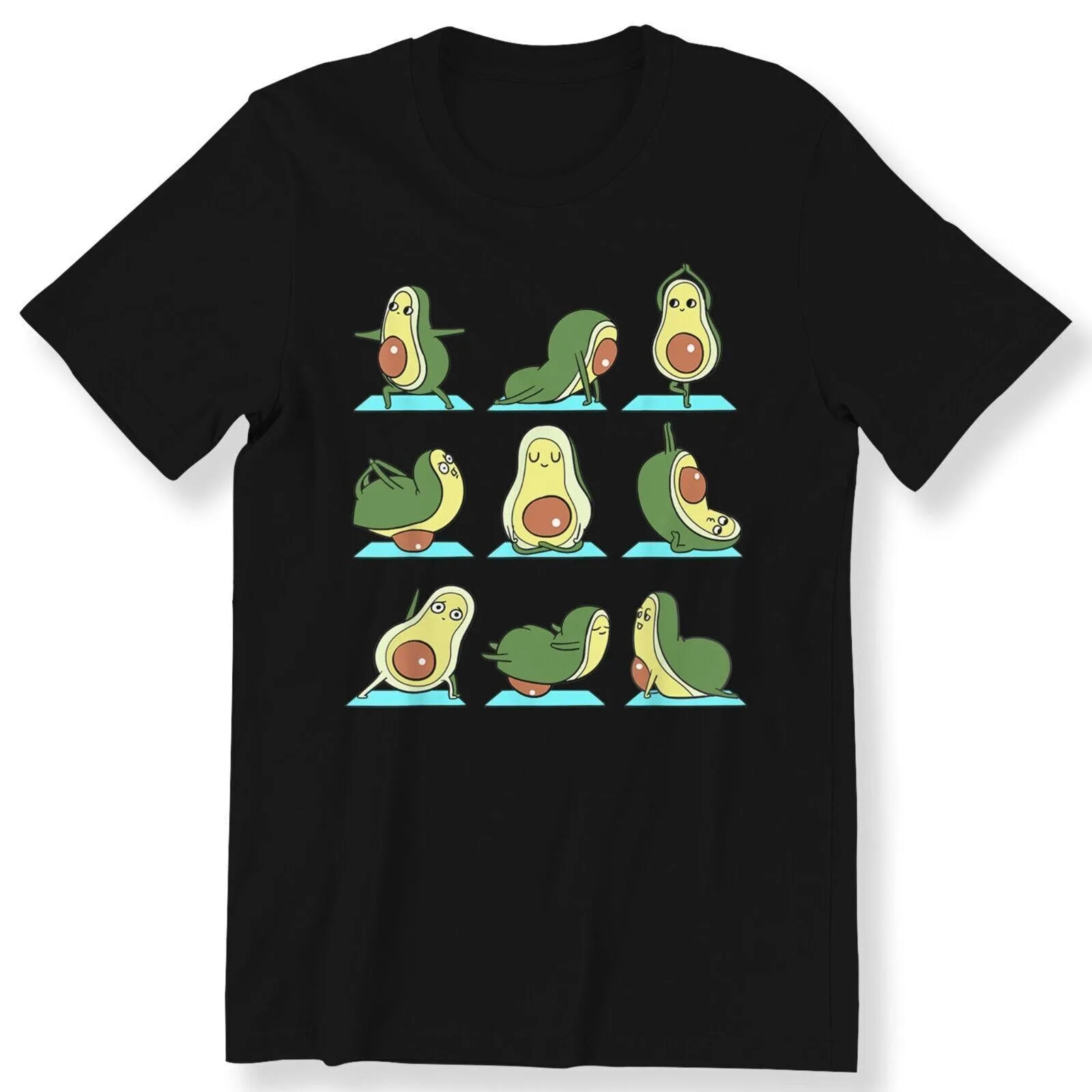 

Avocado Yoga Poses Men's T-shirt Cute Avocado Funny Yoga T-shirt