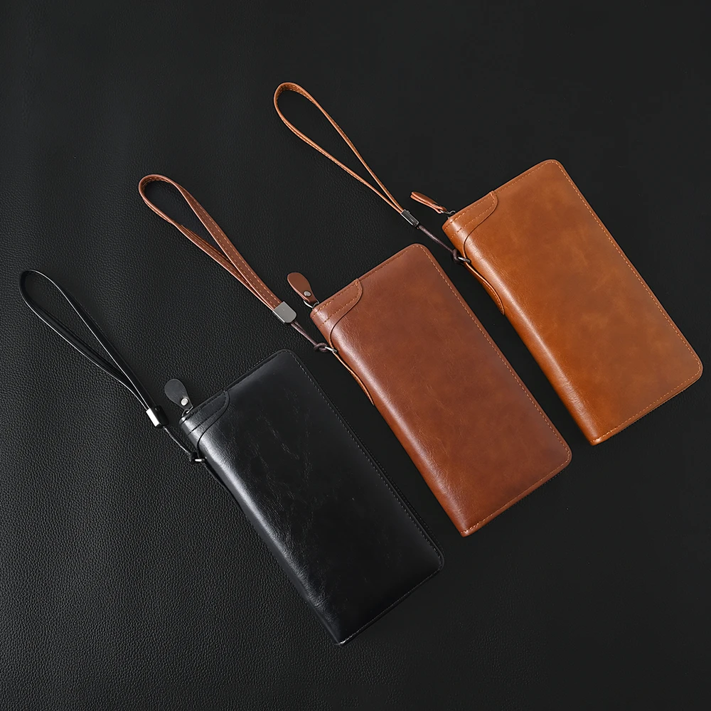 Men's Long Wallet Zipper PU Leather RFID Wallets for men and women Clutch Bag Multifunction Credit Card Holder Purse Man image 2
