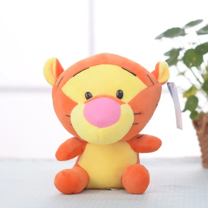 Pin de peluche de dibujos animados para niños, Winnie The Pooh, Mickey, Minnie, Tigger Piggy, Animal de peluche corto, muñeca de juguete, regalo de vacaciones