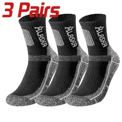 3 Pairs Set Winter Professional Men Sports Sock Outdoor Keep Warm Cycling Running Hiking Skiing Thermal Spring Men Crew Socks