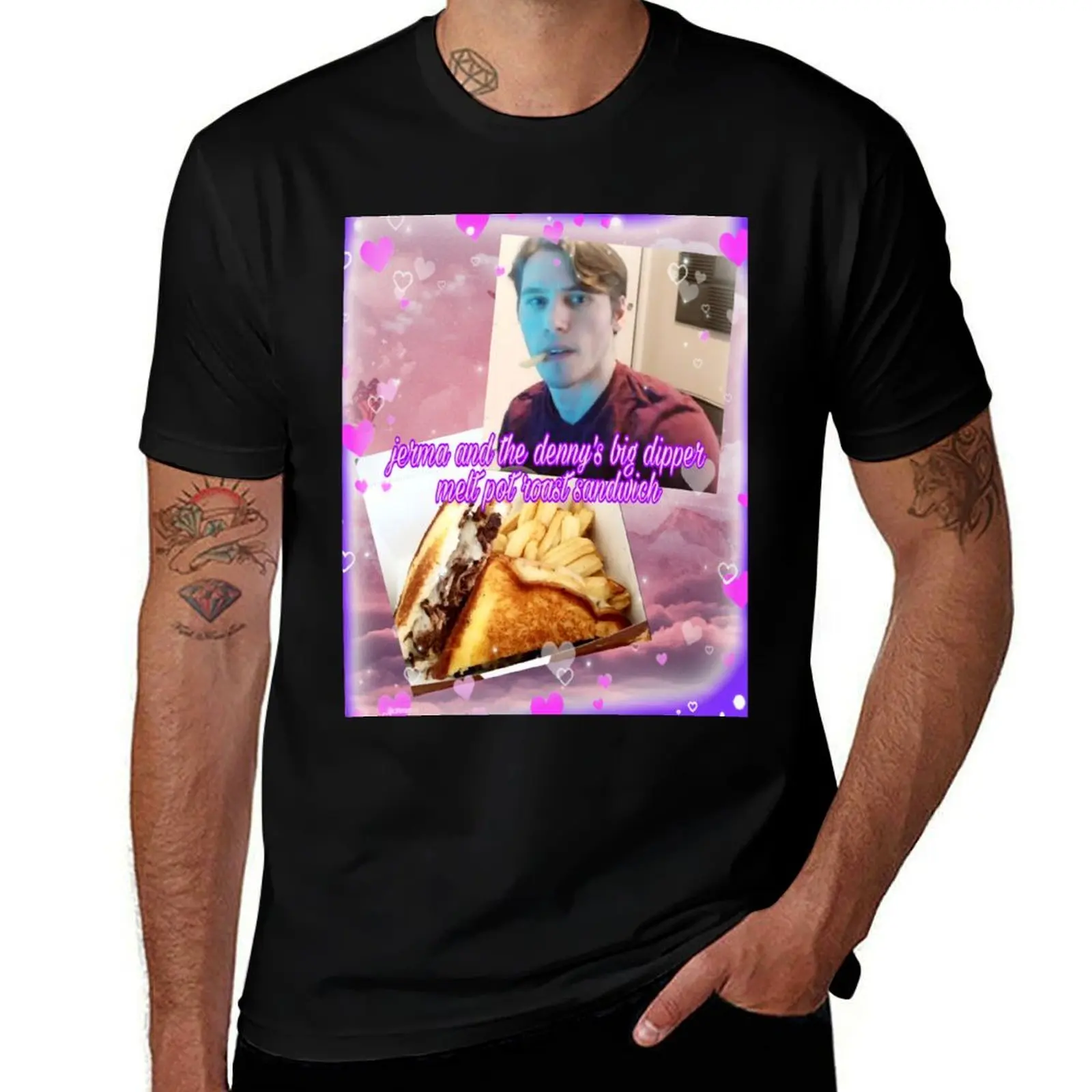 Jerma x Denny_s Big Dipper Melt Sandwich T-Shirt Casual Holiday Short Sleeve Tee T-Shirt