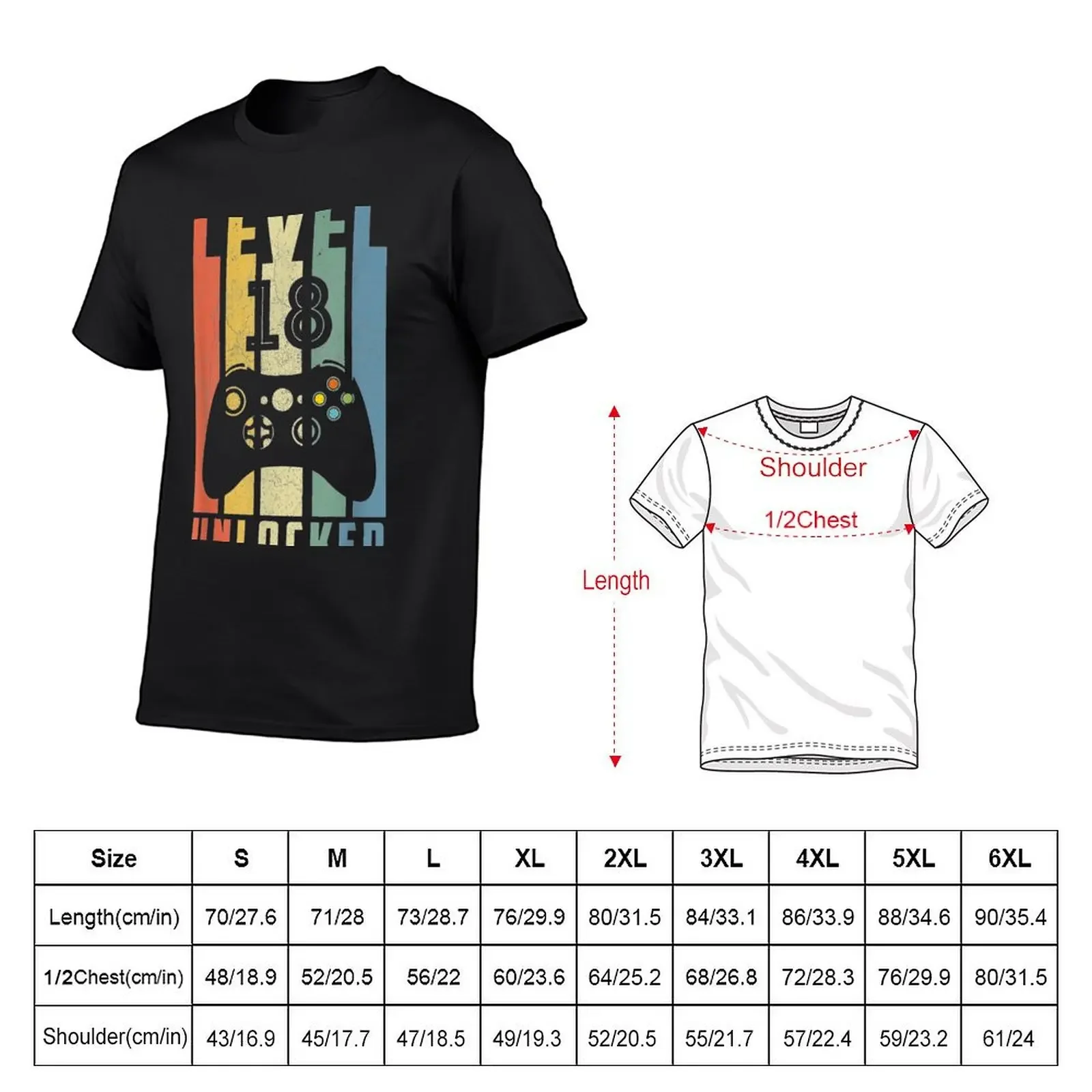 Level 18 Unlocked 18Th Video Gamer Birthday Boy Gifts T-Shirt oversize t-shirts man clothes funny t shirts for men