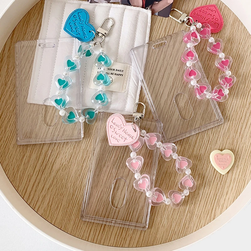 Чехол-держатель для фотокарт с героями мультфильмов, милый прозрачный держатель для студенческих удостоверений личности, идол, открытки для хранения, брелки, рамка для фотокарточек