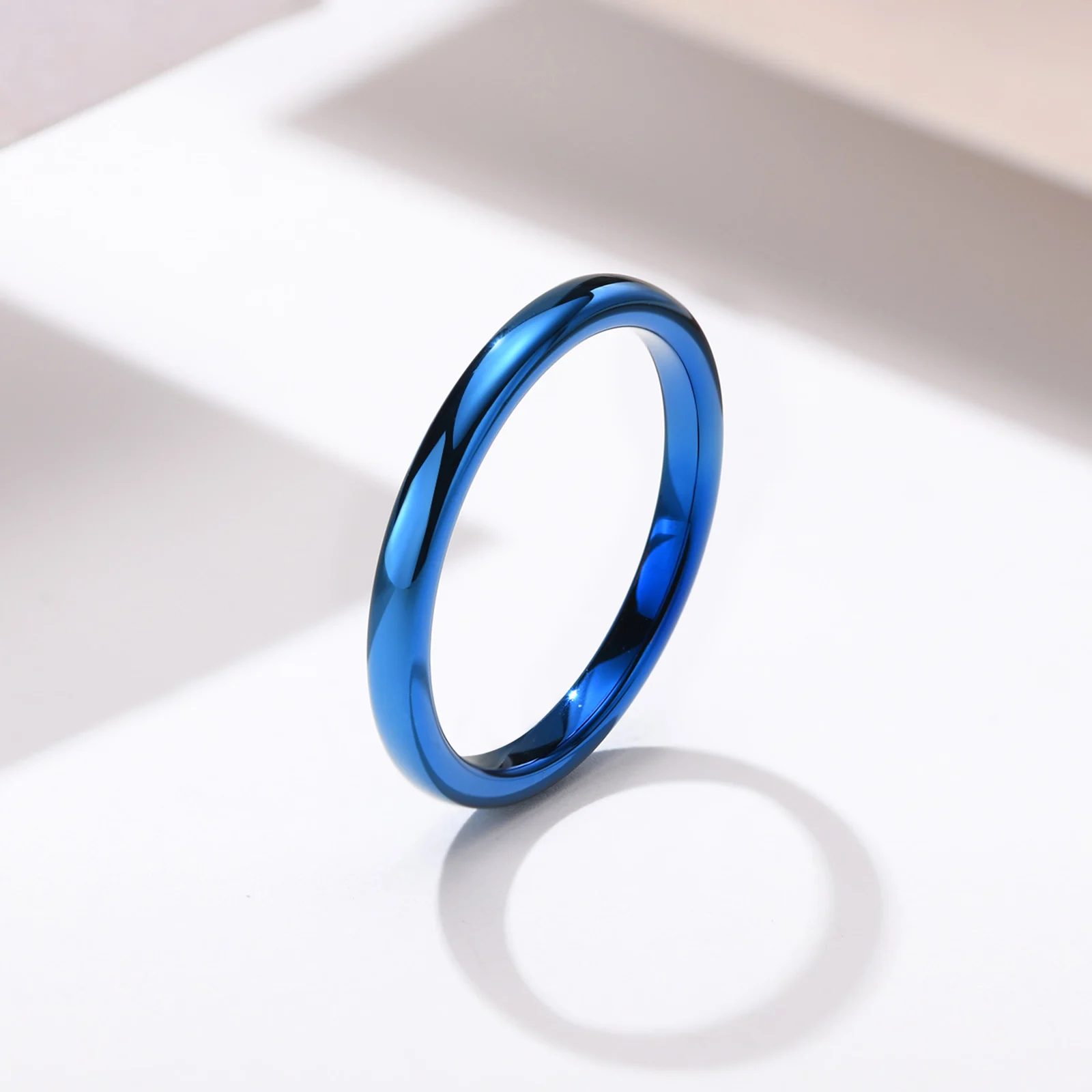 JHSL Unisex 2mm Blue Tungsten Rings for Men Women Fashion Christmas Jewelry Dropship Size 6 7 8 9 10 11