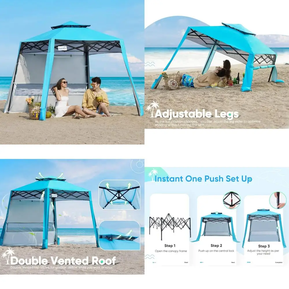 

Portable Lightweight 10x10 Canopy Tent for Beach and Sporting Events with Sun Protection, Easy Setup and Versatility
