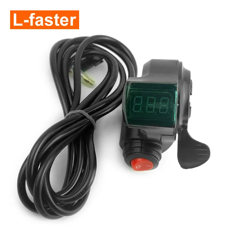 Red screen 12V-96V universal digital display finger dial belt power switch digital display voltage thumb electric vehicle handle