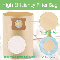 A66Z 12Pack DXVA19-4101 Dust Bag For  6-10 Gallon Wet/Dry Shop Vacuums DXV06P DXV09P DXV10P DXV10S DXV10SA DXV10SB