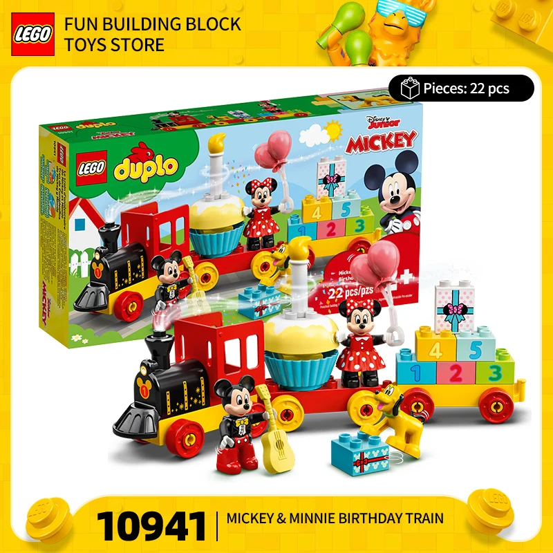 

Блоки Lego 10941, 10972, 10997, поезд на день рождения Майка и Минни, детский сборочный блок, игрушка в подарок