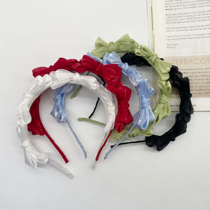 

Korean Style Mesh Hair Band with Bow Detail Women Girls Hair Accessories for Wedding Party Daily Fairy Hair Hoop