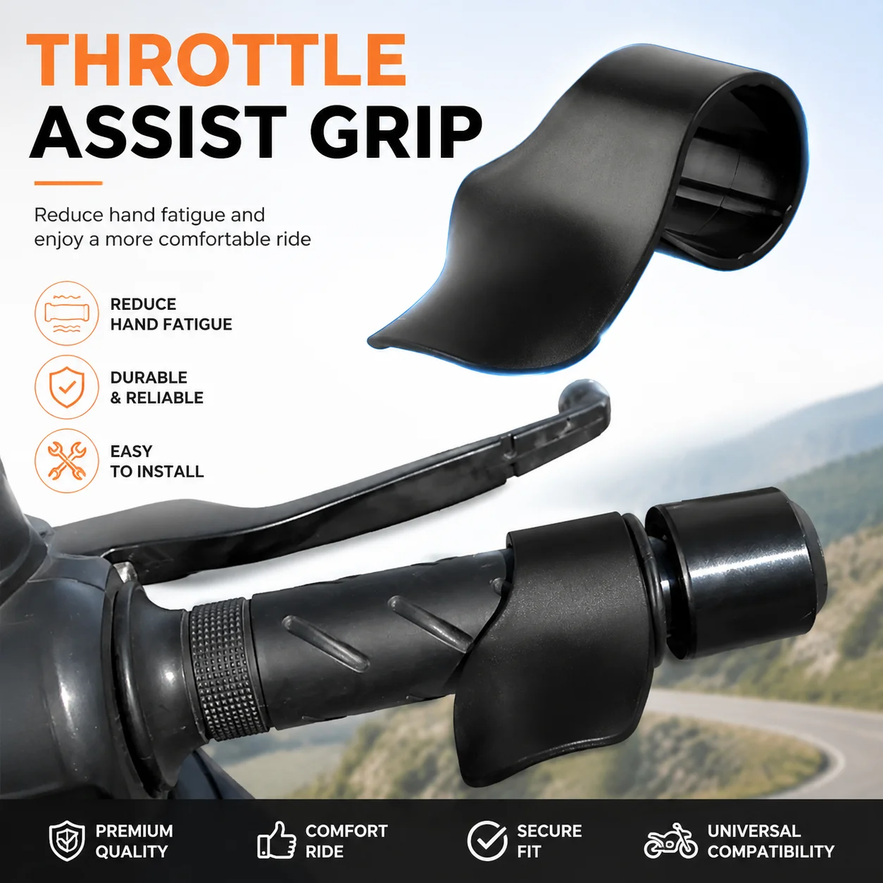 1Pcs Motorcycle Throttle Assistant Cruise Control Assist Thumb Wrist Universal Support Rest Motorcorss Equipments Accessories