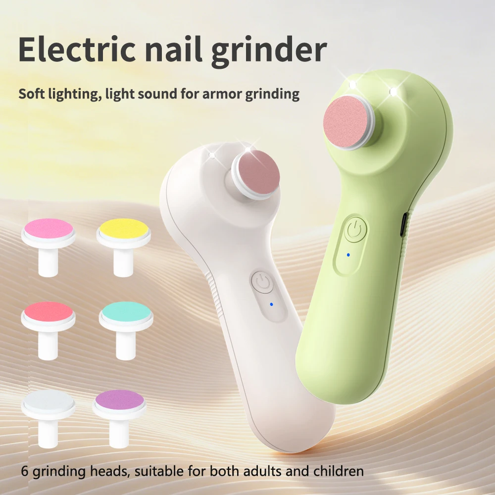 Portable USB Charging Infant Nail Sharpener LED Night Light Design, Low Noise Painless Nail Trimmer Home Night Use