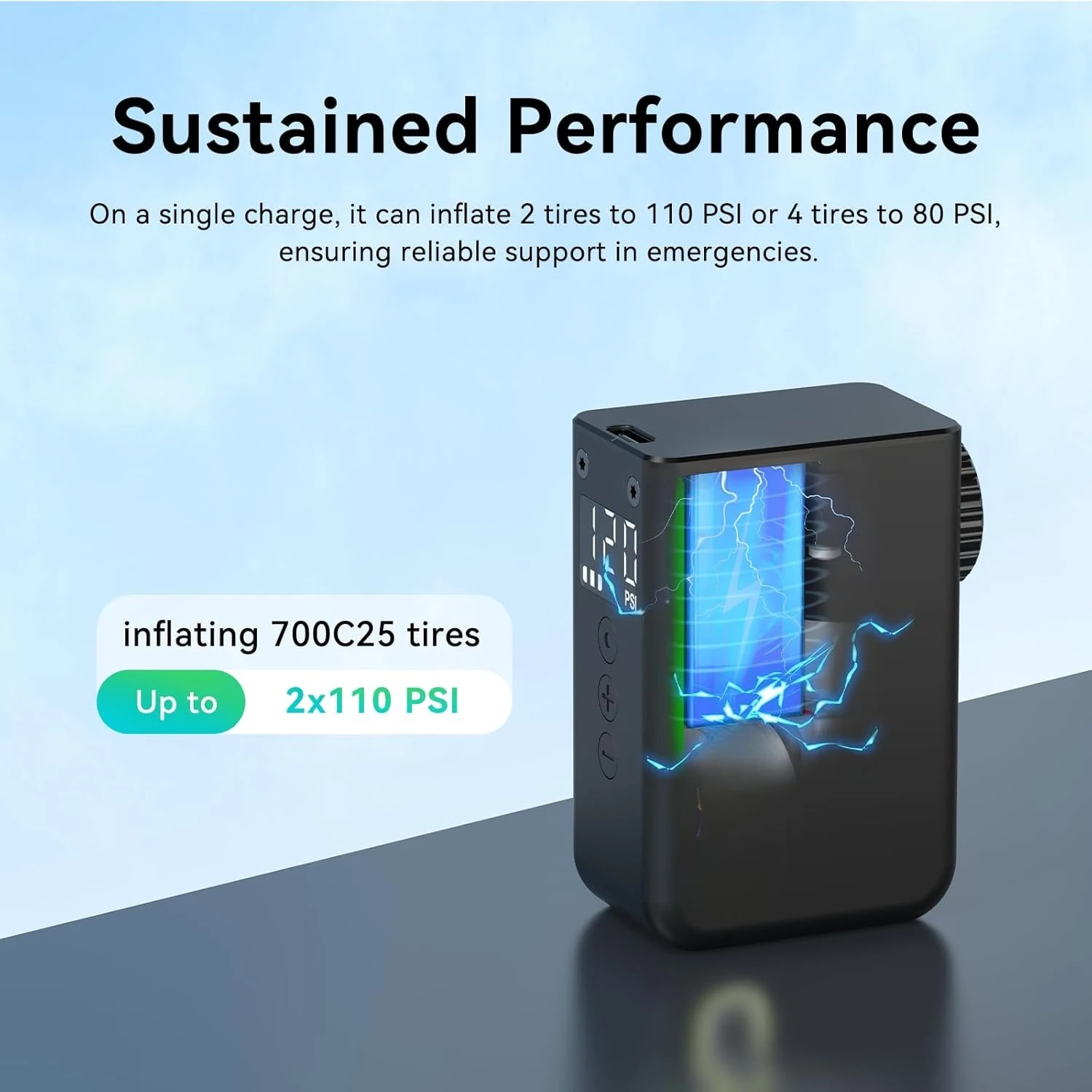 مضخة دراجة AS2 صغيرة جدًا مع مقياس، مضخة كهربائية صغيرة بحد أقصى 120 رطل لكل بوصة مربعة، توقف تلقائي، مع صمام بريستا وشرايدر · شعبية جديدة #5