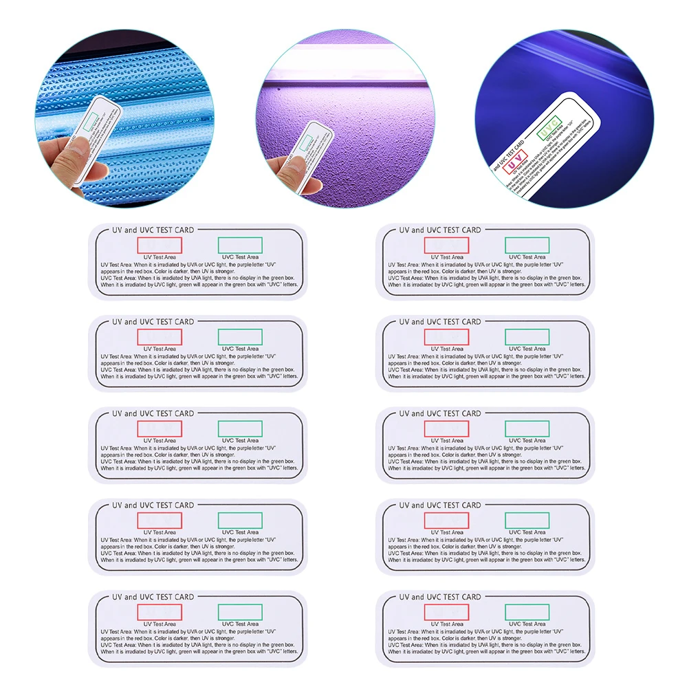 

10Pcs Uv Detection Cards Indoor Uvc Uva Test Papers for Sterilization Cabinet Box Uv Meter Light Effects Test Papers