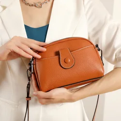 2022 New Lady Luxury Genuine Leather Mobile Phone Shoulder Bag Women's Messenger Pack Fashion Small Waist Crossbody for Girls