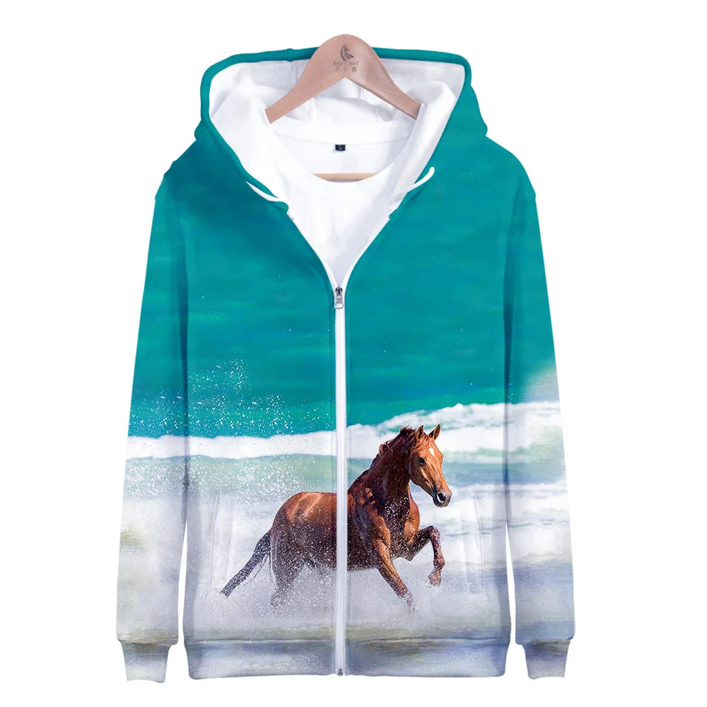 

Personality Horse Hoodie Swearshirt Streetwear Tops Men/women Pullover Kids Hoodies