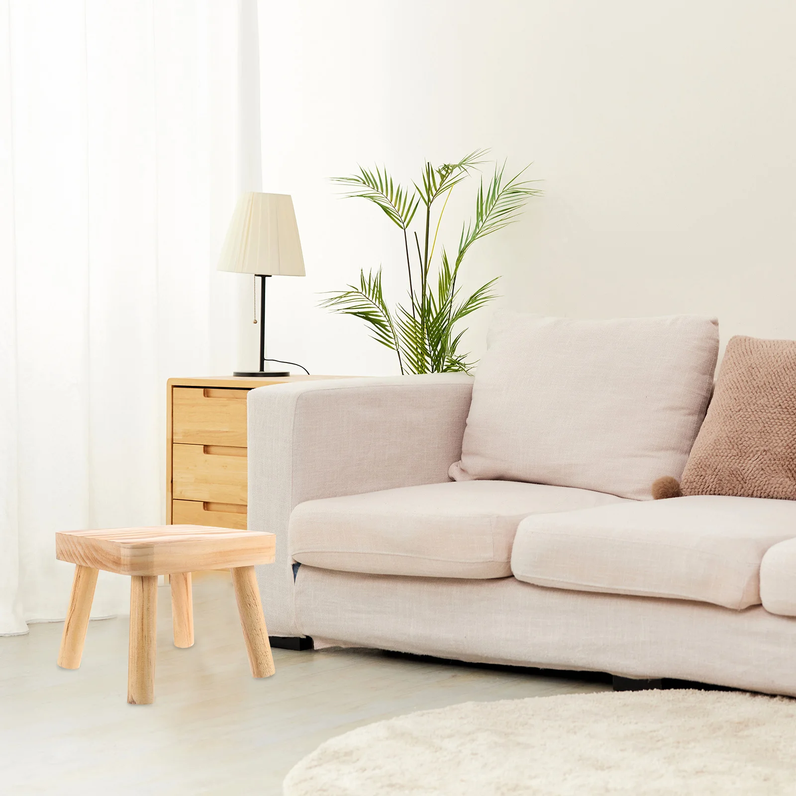 

Portable Small Wood Step Stool Lightweight Wooden Foot Stool for Home Outdoor Fishing Kitchen Stable Sturdy Small Camping Chair