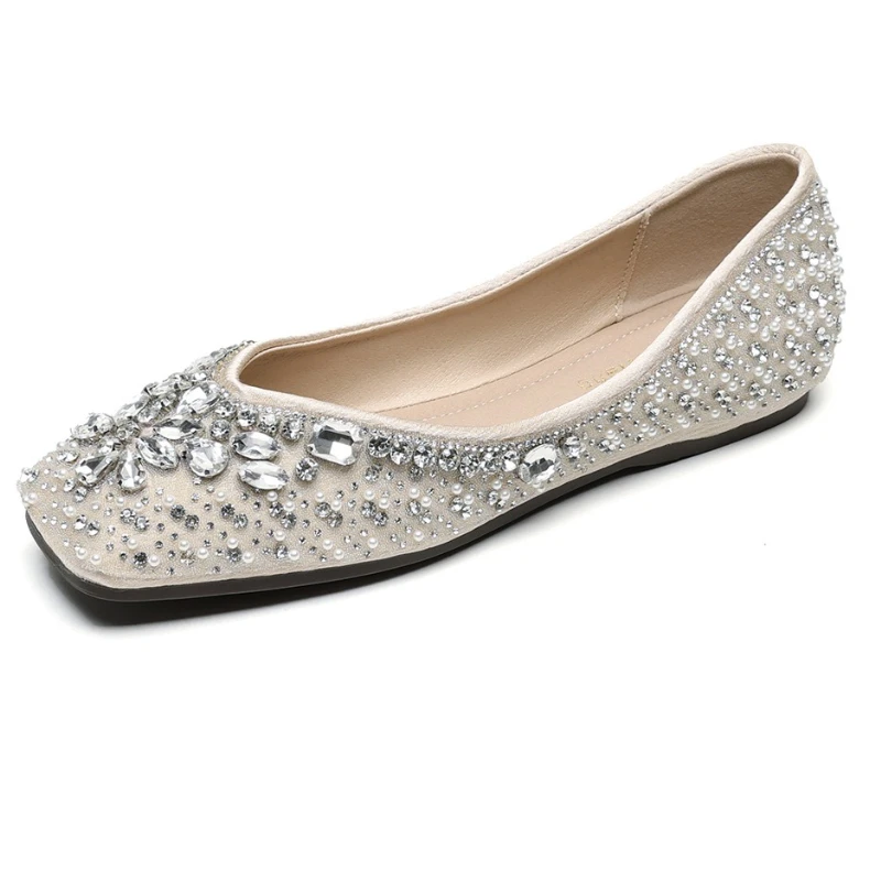 Luxury Rhinestone Designer Flats Shoes Women Shallow Comfort Pumps Female  Fashion Wedding Dress Shoes Ladies Zapatos De Mujer - AliExpress 322