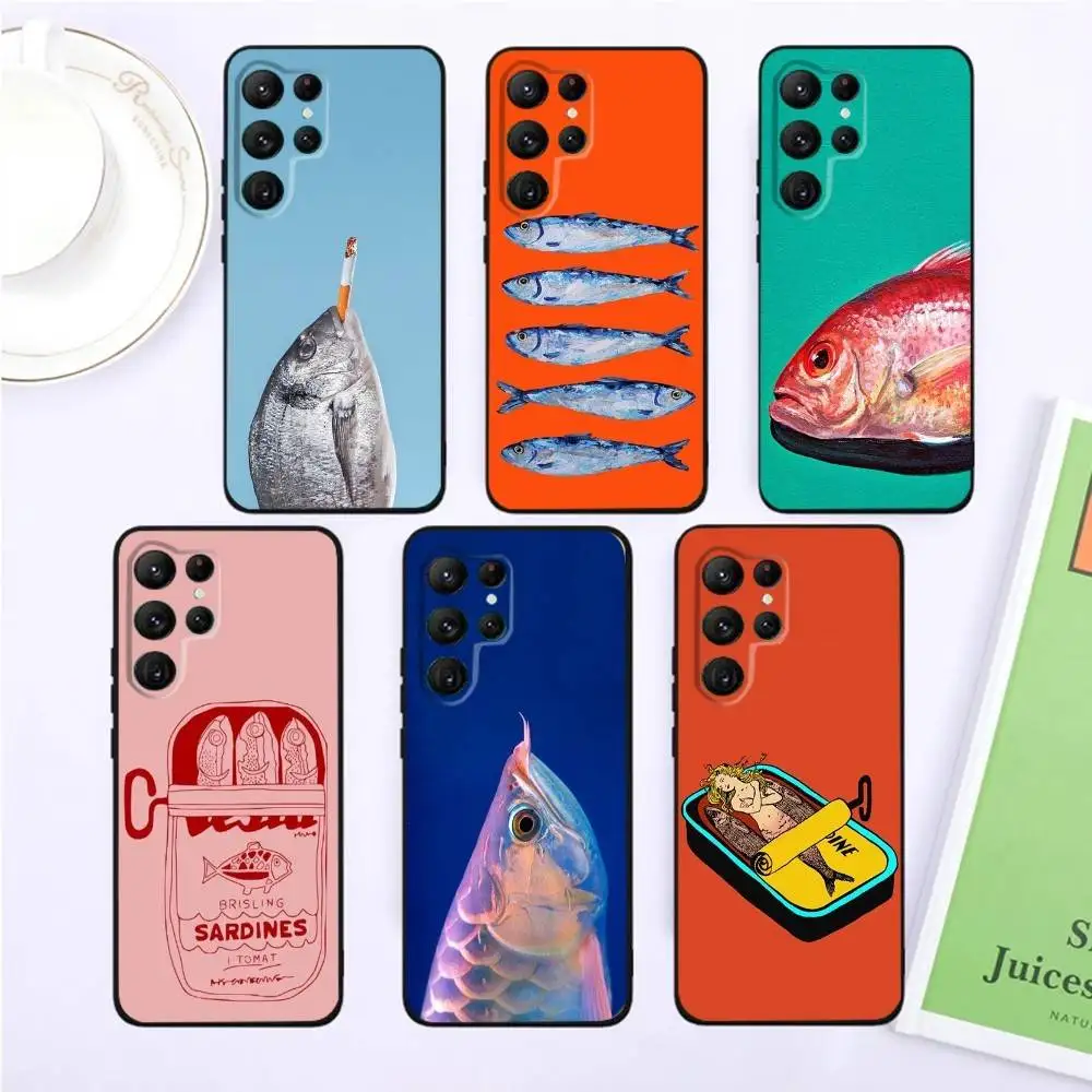 

Sardines Phone Case For Samsung S25,S24,S23,22,21,Ultra,Pro,S10,S30Plus,20lite Black Cover