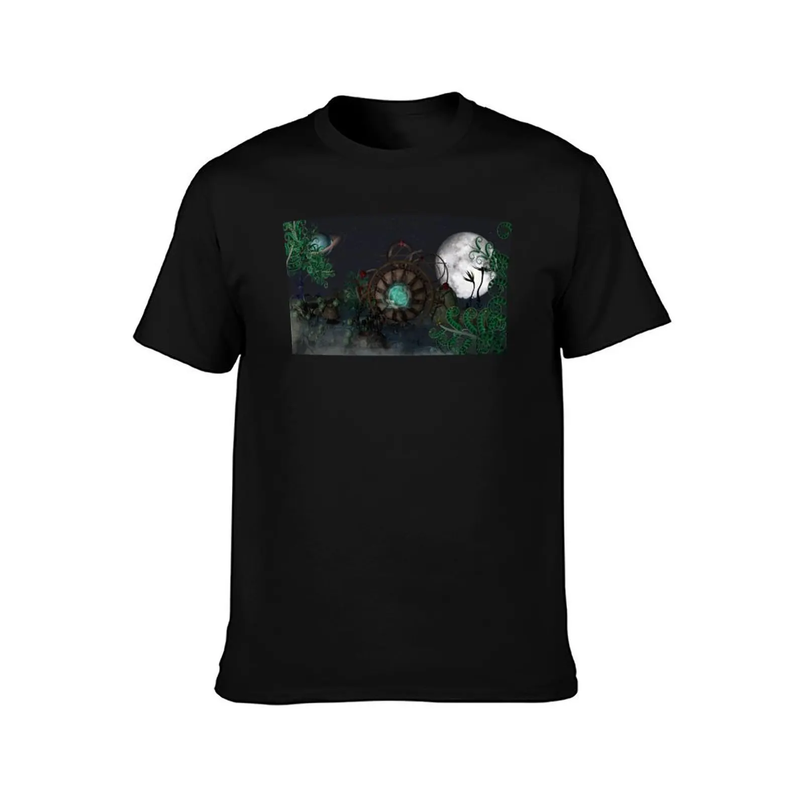 The Machine in the Marsh T-Shirt, Summer Casual Cotton Tee, Oversized Streetwear Tops, Vintage Graphic Print, Unisex Men Women