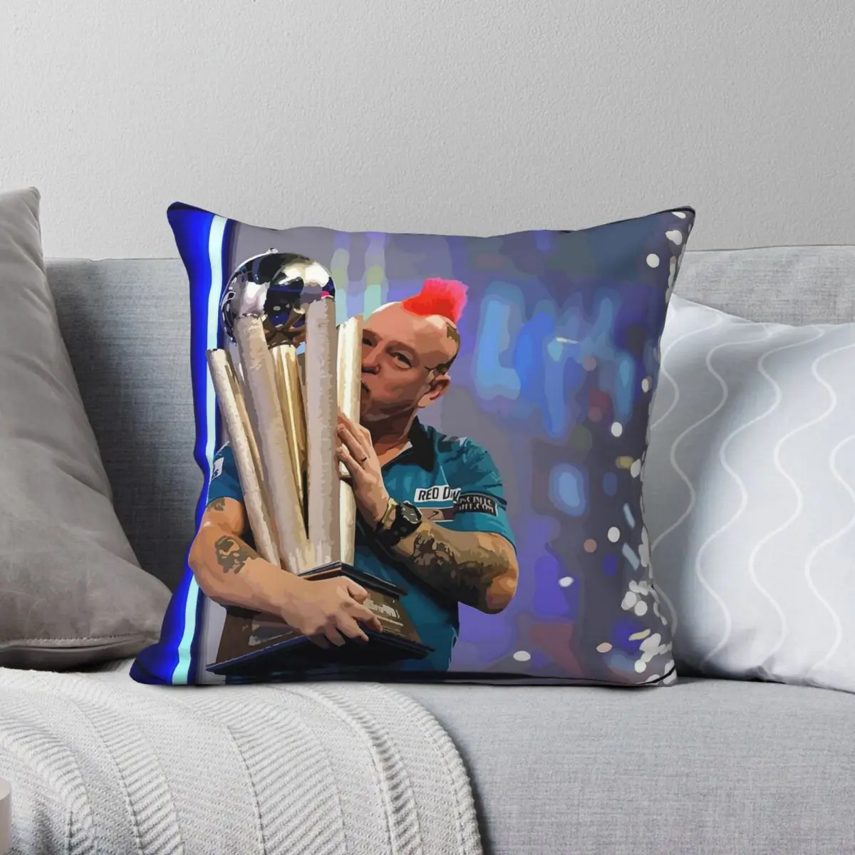 Peter Wright Dart Champion Square Pillowcase Polyester Linen Velvet Printed Decorative Pillow Case Sofa Seater Cushion Case 18
