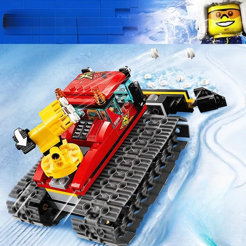 Kompatybilne zestawy klocków Seria Miejska Klocki Konstrukcyjne Śnieżny Samochód Śnieżny z Łopatą Gąsienicowy Zabawki dla Dzieci Prezenty do Składania 60222