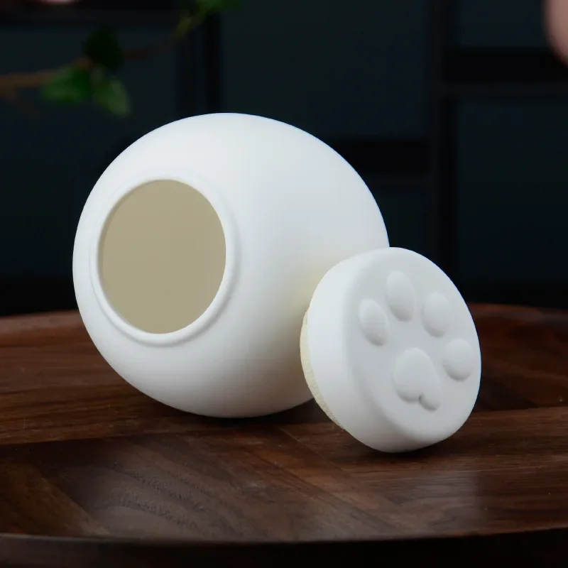 

Белая керамическая урна для домашних животных Пепел След Похоронный мемориал Коробка для пепла домашних животных Анфас Кремация Сувенир на память Собаки Урны Мемория Запечатанные