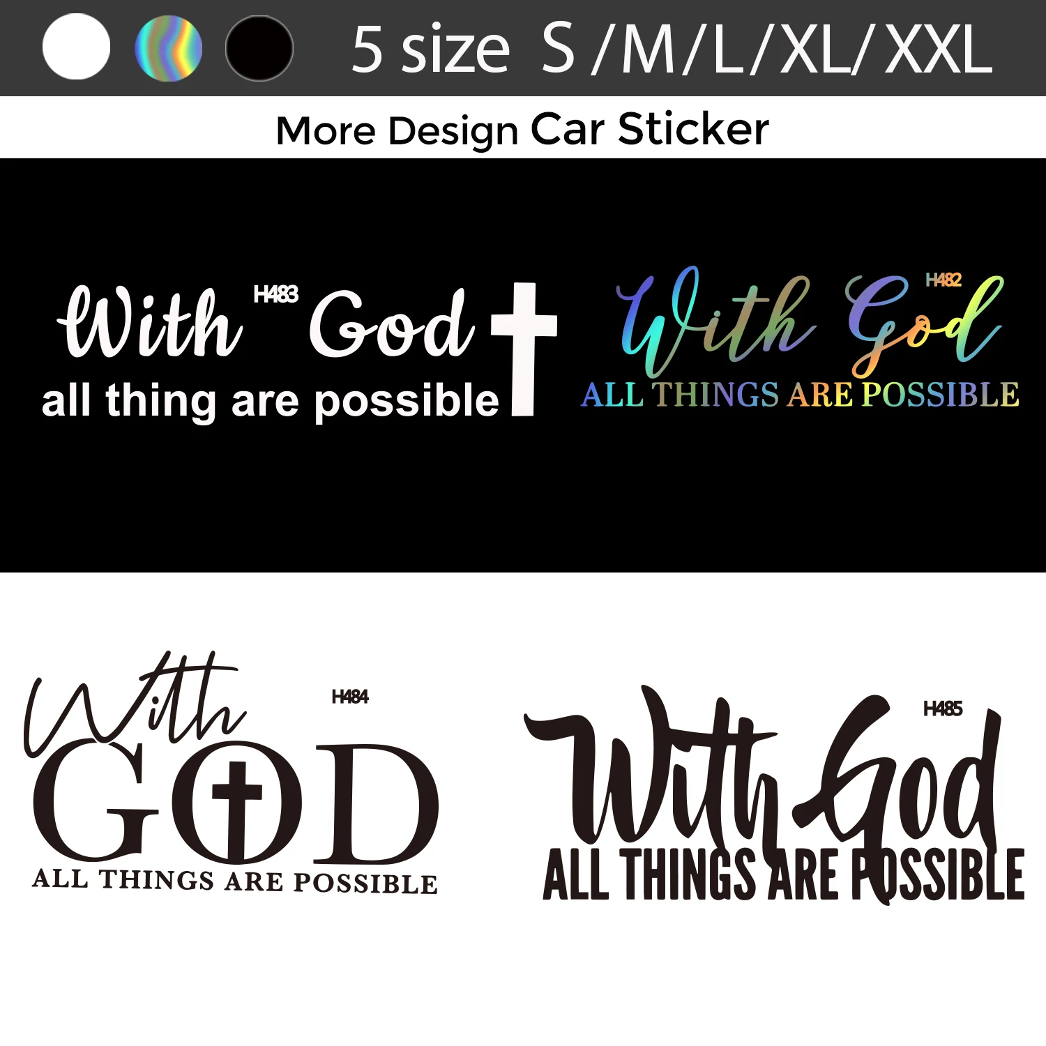 1pc Christian God Quotes Stickers on The Car Die Cut Decal Bumper Sticker for Windows, Cars, Trucks, Laptops