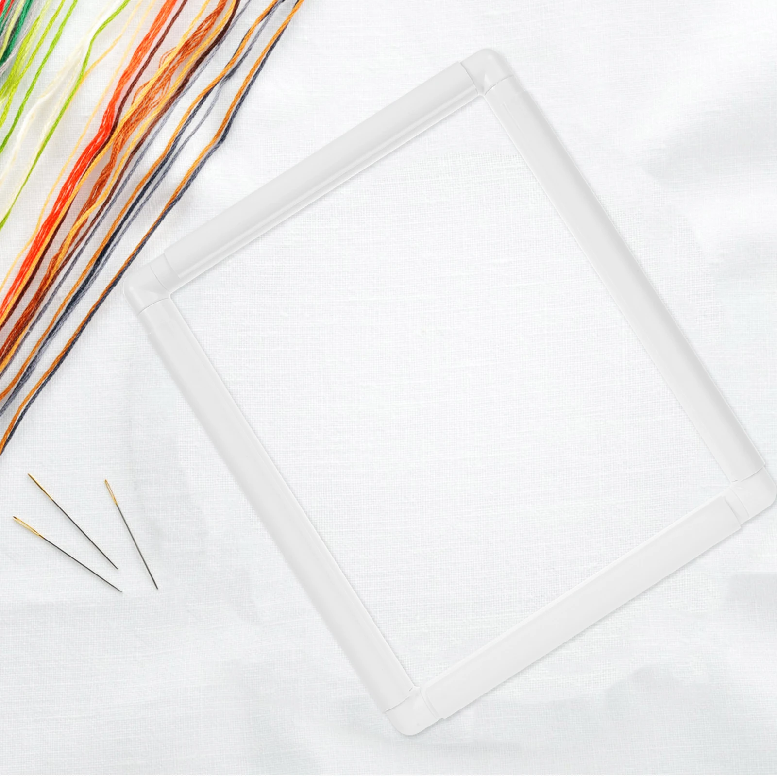 

1PC White 24*29cm Embroidery Hoop Frame PVC Material Cross Stitch Accessories Sewing Craft Tools Adjustable Hoops Easy Store