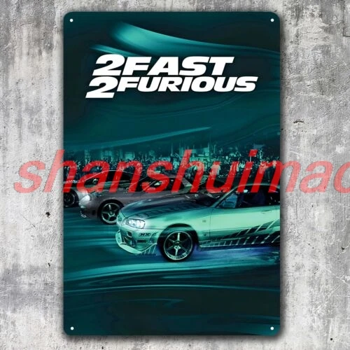 2 Fast 2 Furious Movie Metal Poster - Collectable Tin Sign - 20x30cm SHUI