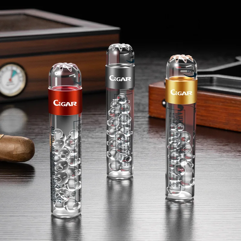 Portable Transparent Crystal Gel Cigar Humidor Jar with Humidity Beads, Maintain Constant Humidity for Cigars