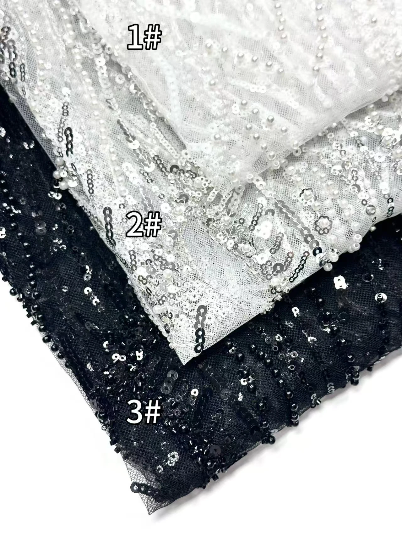 Nueva tela de encaje de tul africano negro 2025 tela de encaje bordado de lentejuelas de malla de alta calidad para mujer vestido de fiesta de noche CC1677