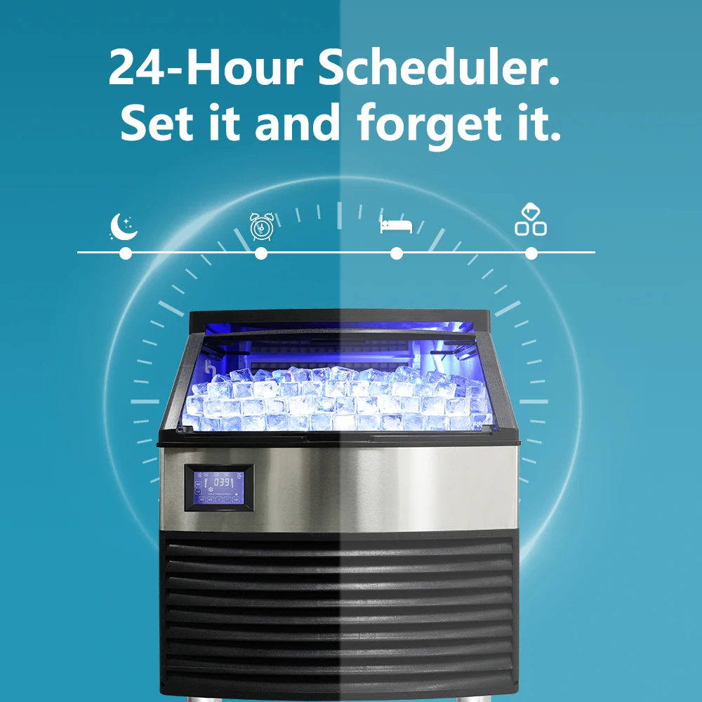 Máquina de Cubitos de Hielo Comercial Refrigerada por Aire, Capacidad de 100 kg/130 kg, Fabricante de Bloques de Hielo Cuadrados para Negocios, 110v/220v